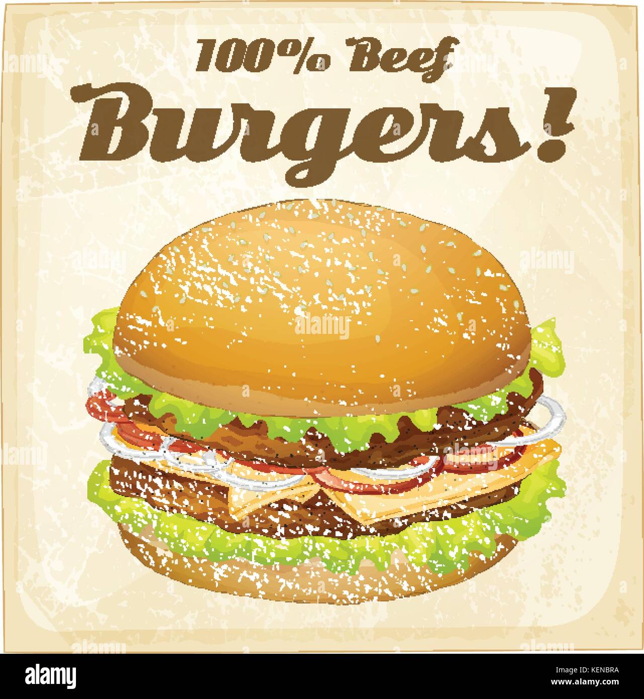 Poster of a beef burger Stock Vector Image & Art - Alamy