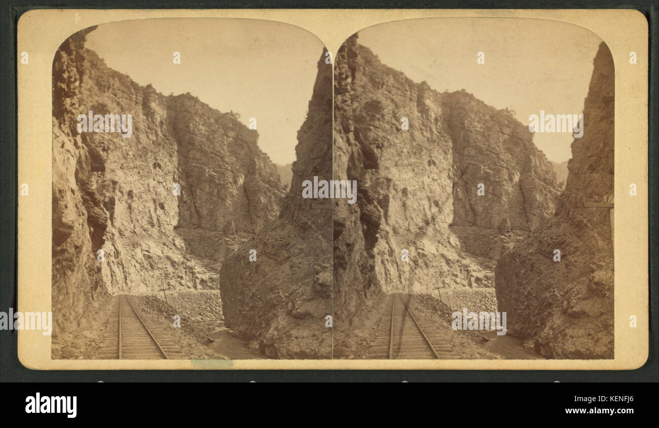 View in Cimarron Canon, near the Black Canon of the Gunnison, Col. D. & R. G. Ry, by Savage, C. R. (Charles Roscoe), 1832 1909 2 Stock Photo