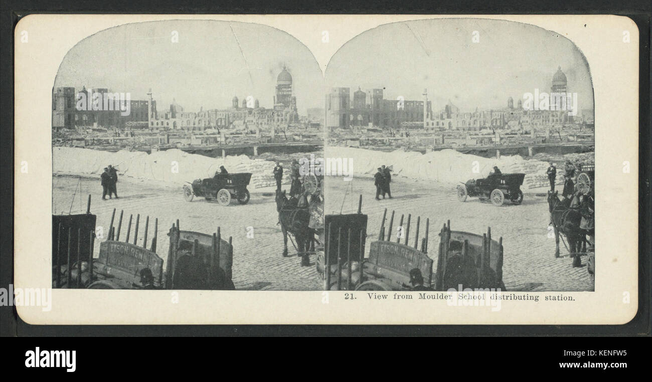 View from Moulder School distributing station, from Robert N. Dennis collection of stereoscopic views Stock Photo
