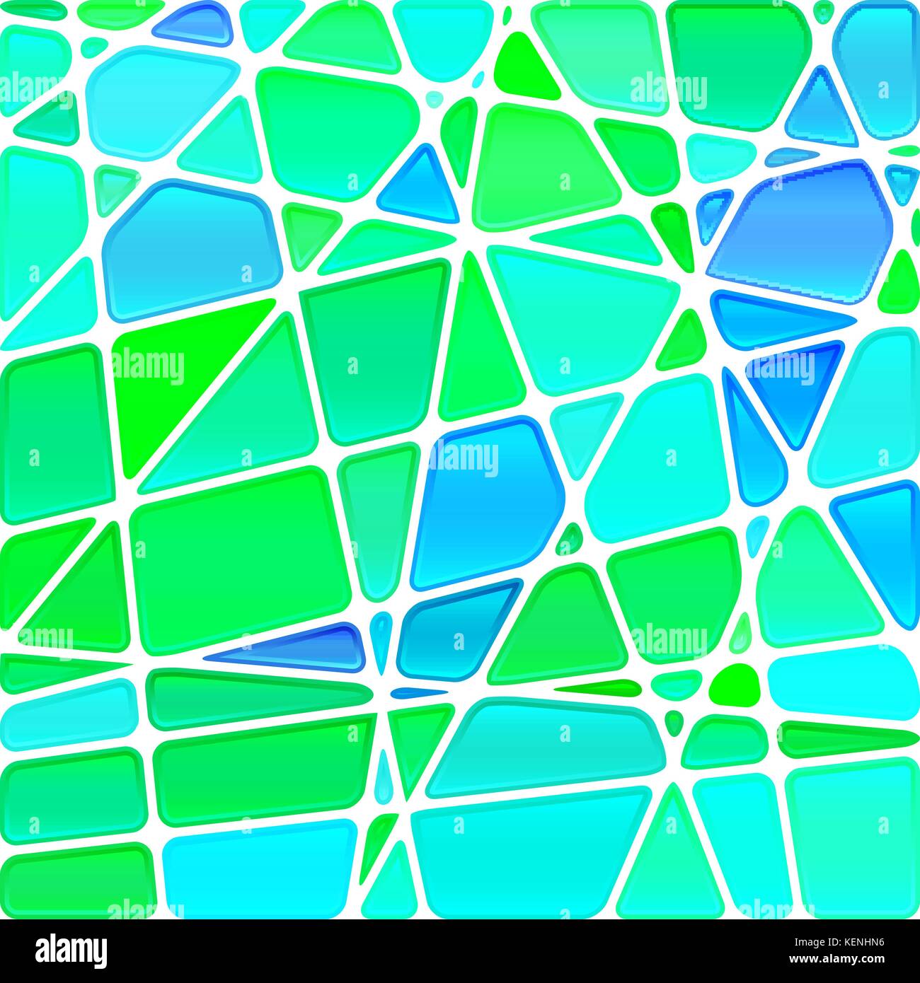 abstract vector stained-glass mosaic background - green and blue Stock ...