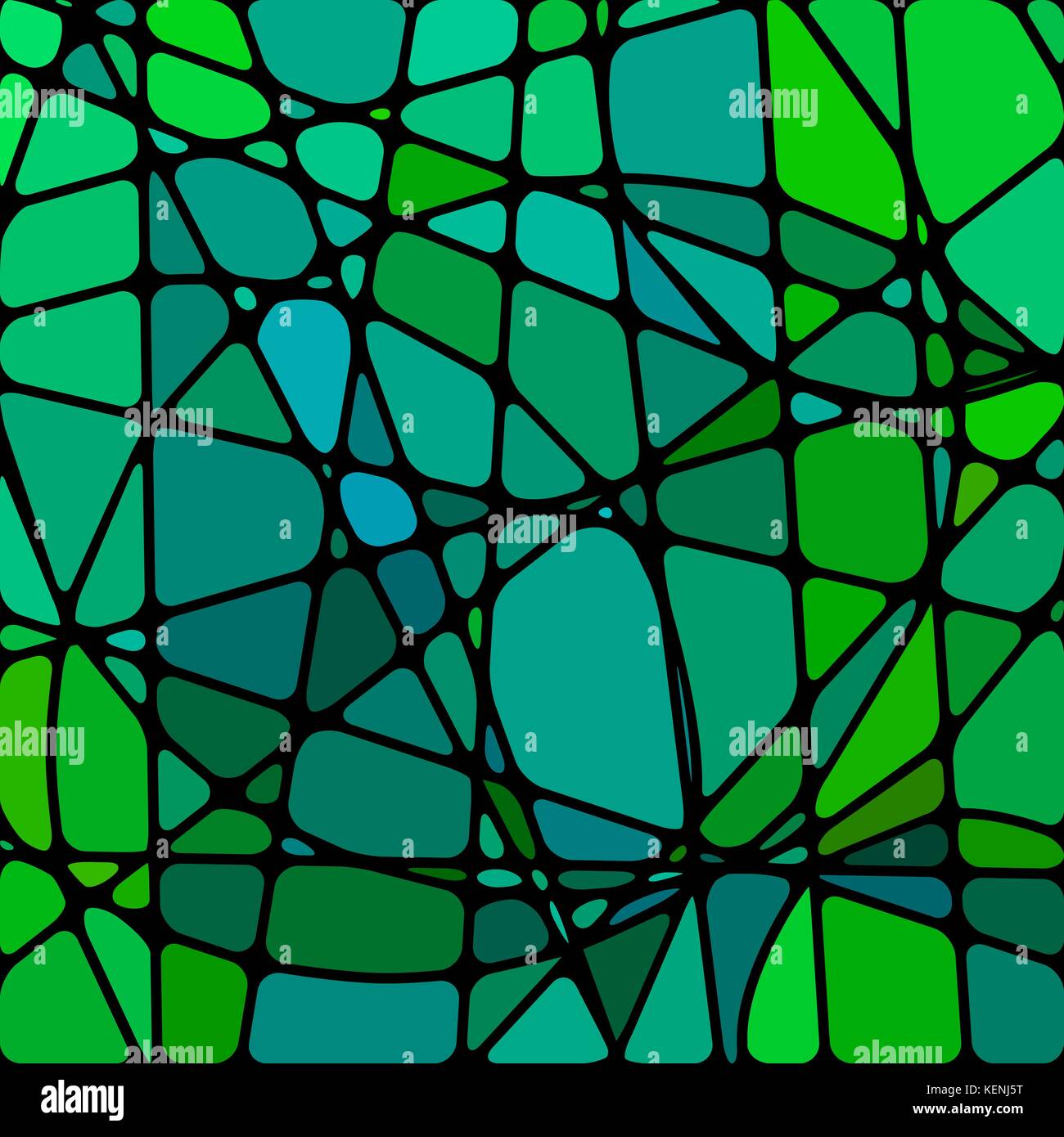 abstract vector stained-glass mosaic background - green and blue Stock ...