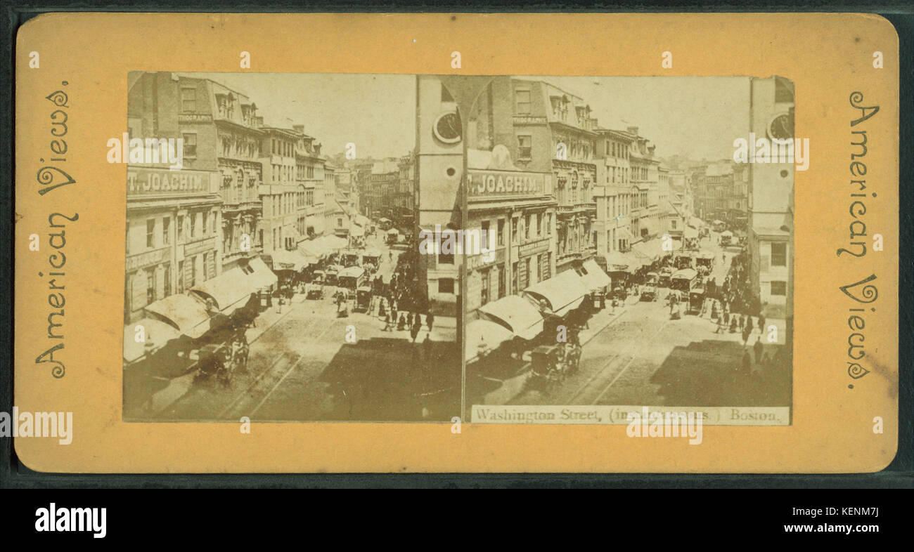 Washington Street, (instantaneous) Boston, from Robert N. Dennis collection of stereoscopic views Stock Photo