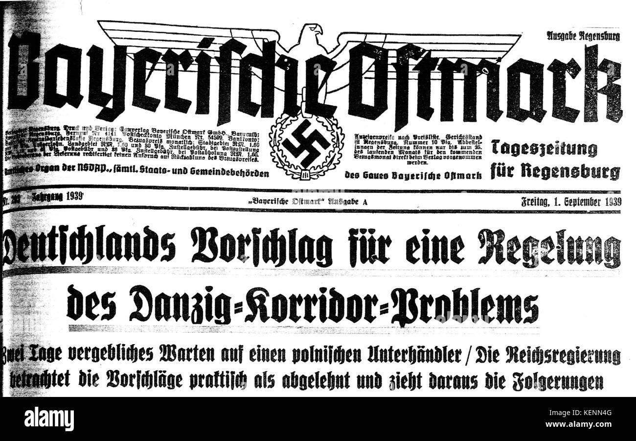 Bayerische Ostwacht 1939 Stock Photo