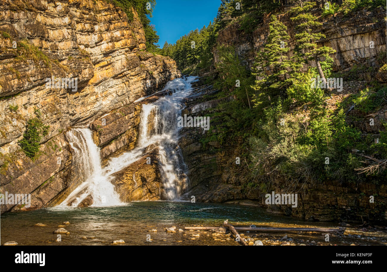 Waterfalls Located in Waterton National Park, Alberta Canada Stock