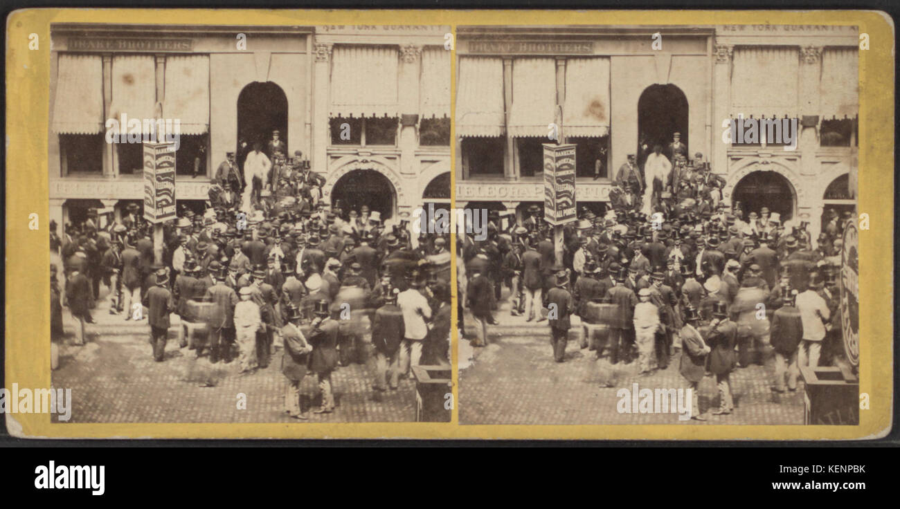 The Bulls and Bears of the Open Board, from Robert N. Dennis collection of stereoscopic views Stock Photo