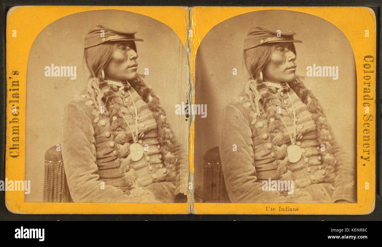 Ute Indians, from Robert N. Dennis collection of stereoscopic views Stock Photo