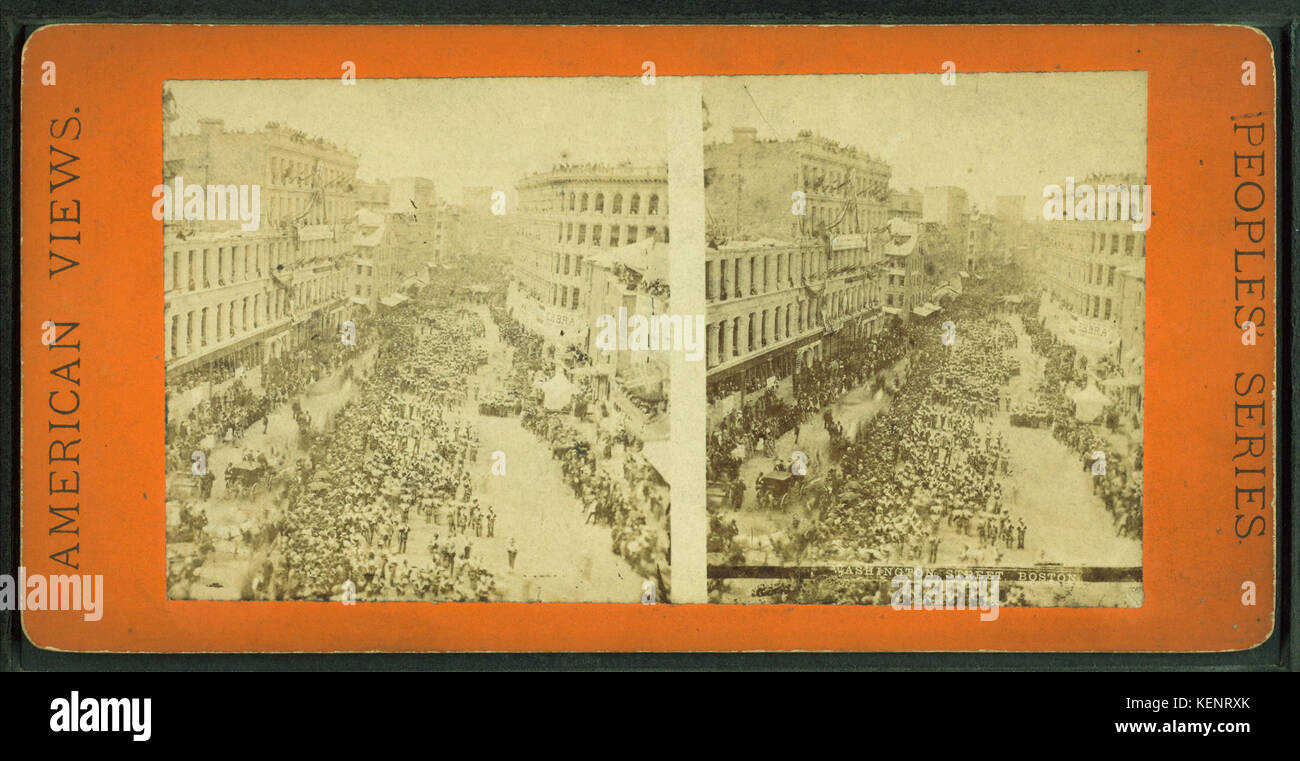 Washington Street, Boston, from Robert N. Dennis collection of stereoscopic views Stock Photo
