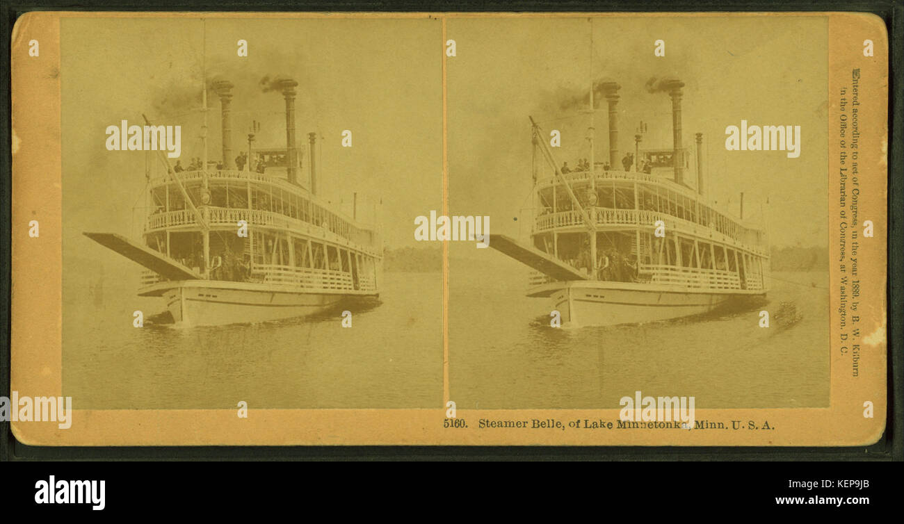 Steamer Belle, of Lake Minn. U.S.A, by Kilburn, B. W