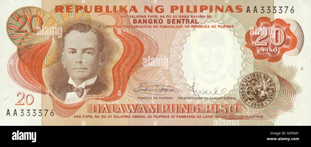 PHP20 Pilipino series bill Stock Photo - Alamy