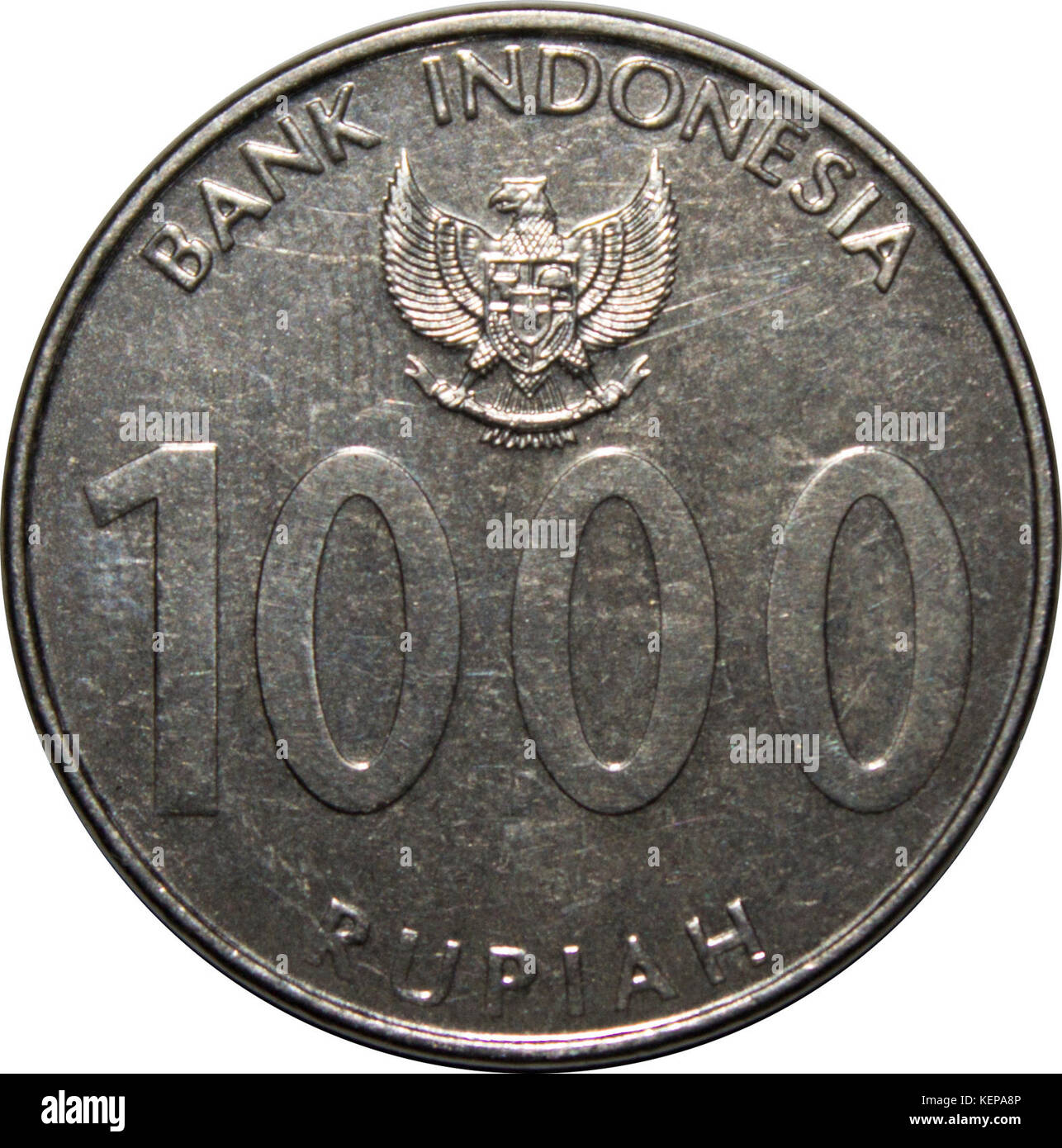 The obverse of the 1000 rupiah coin, featuring a significant design ...
