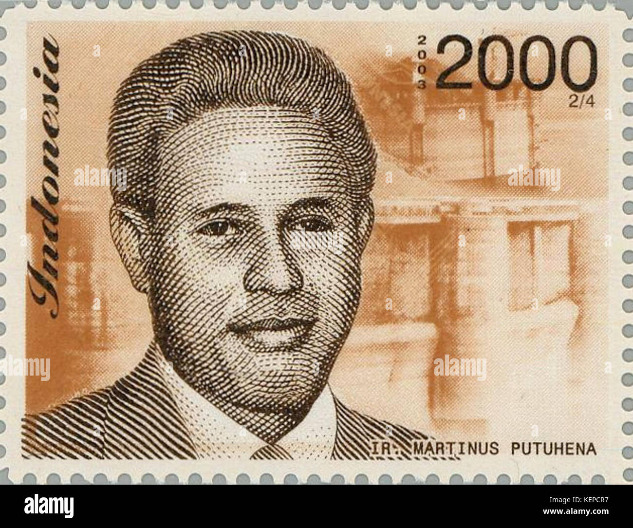 Martinus Putuhena 2003 Indonesia stamp Stock Photo
