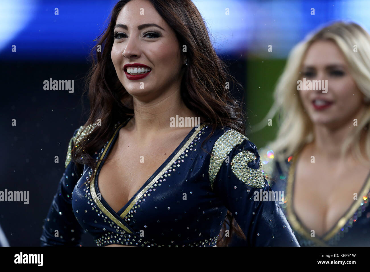 Los Angeles Rams Cheerleaders during the International Series NFL match at Twickenham, London. Stock Photo