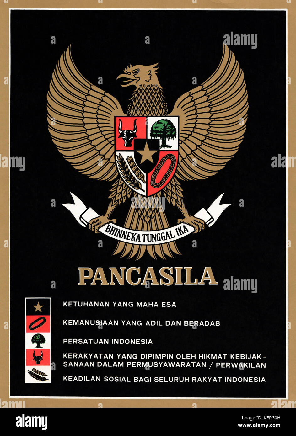 Garuda Pancasila Poster (color) Stock Photo
