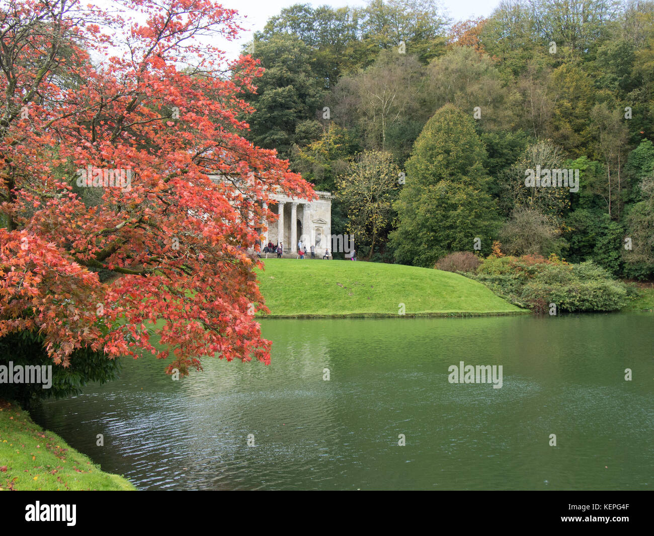 Stourhead Gardens, Wiltshire, autumn colours, October 2017 Stock Photo ...