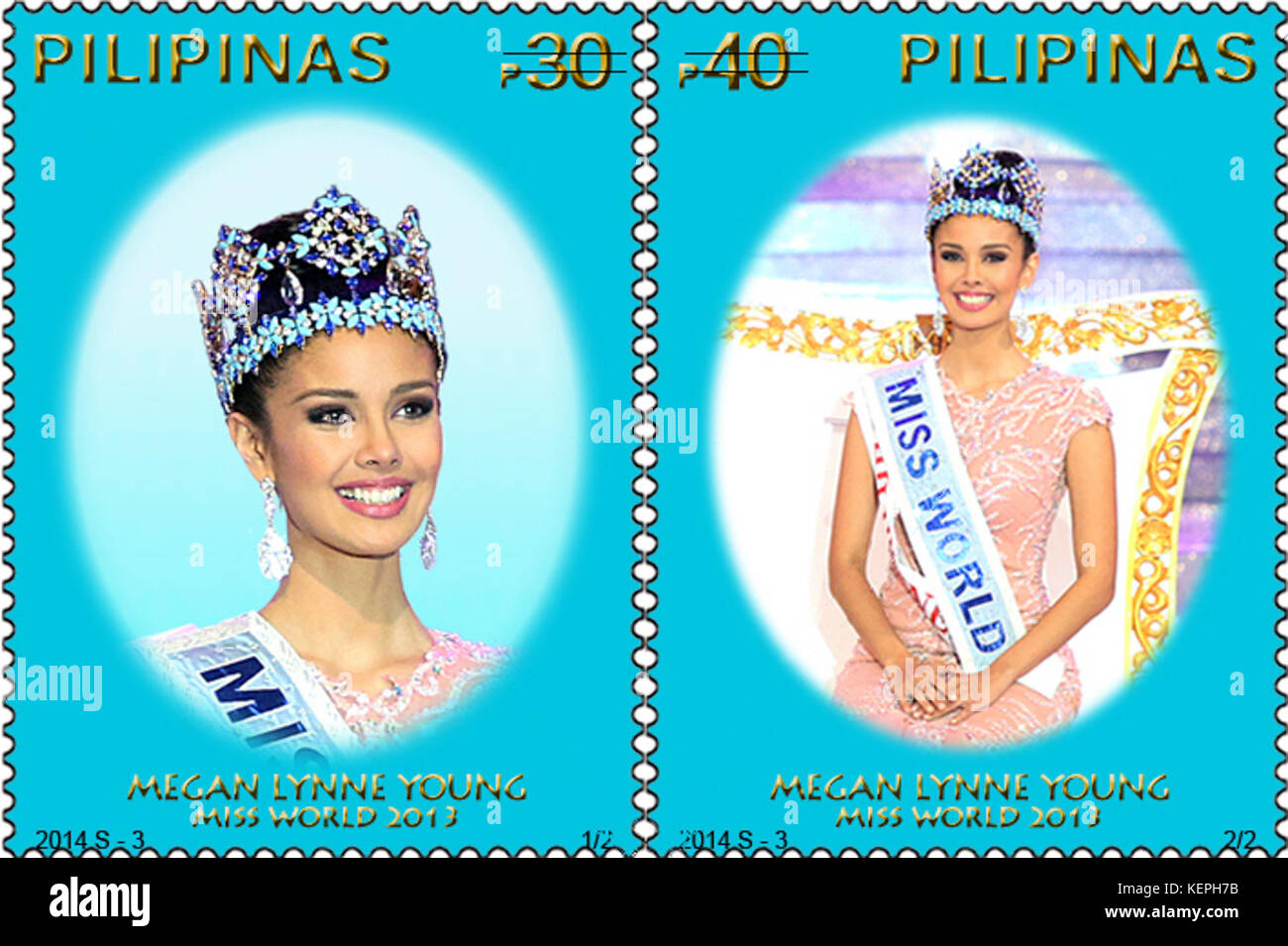 Megan Young 2014 stamp of the Philippines Stock Photo