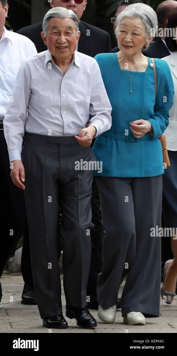 Emperor Akihito and Empress Michiko (2016) Stock Photo