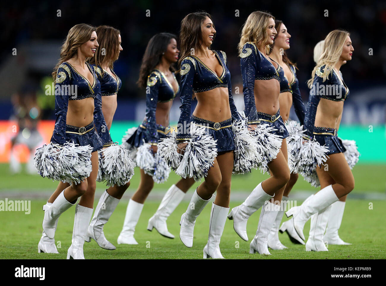 Los Angeles Rams Cheerleaders during the International Series NFL match at Twickenham, London. Stock Photo