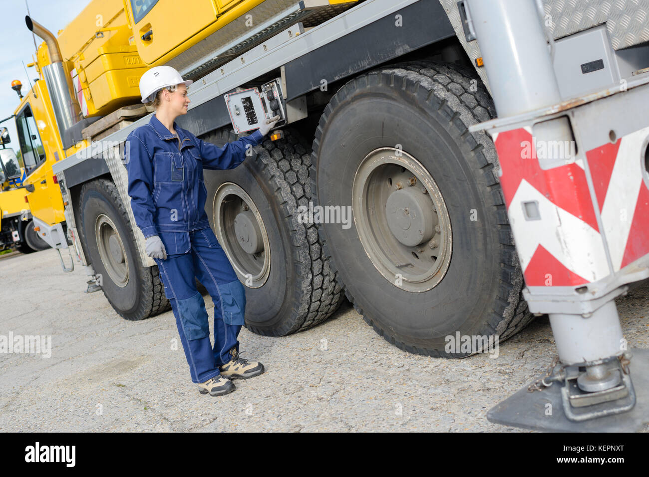 setting the crane program Stock Photo Alamy