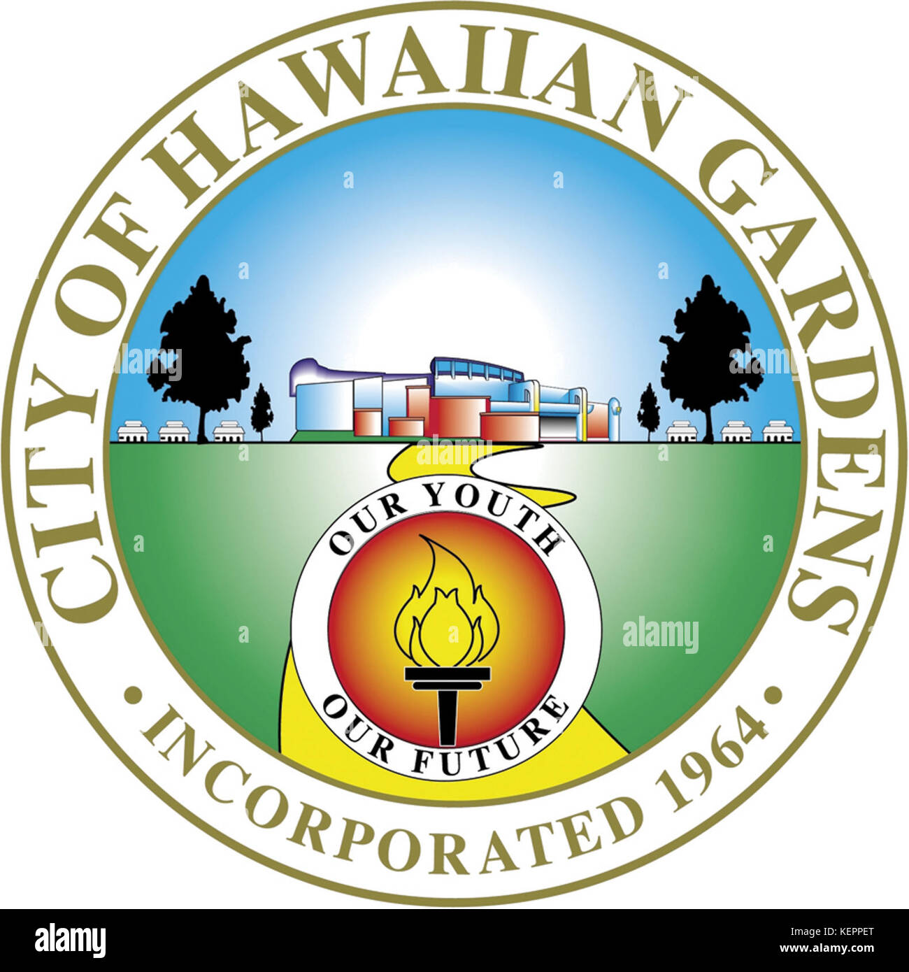 Hawaiian Gardens seal Stock Photo Alamy