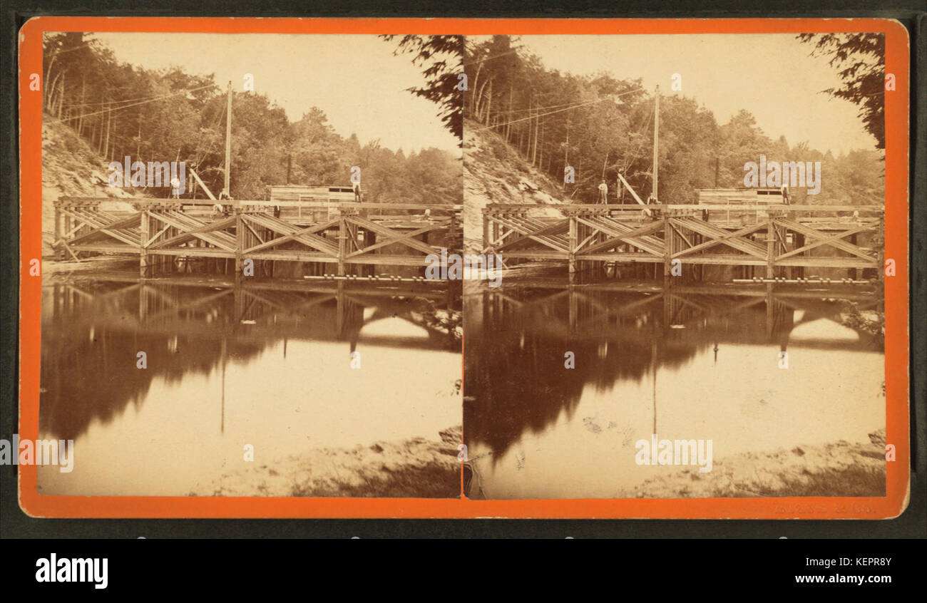 Sudbury River Conduit, B.W.W. div. 4, sec 15, Aug. 17 1876, lower part of centering of great arch, from Robert N. Dennis collection of stereoscopic views Stock Photo