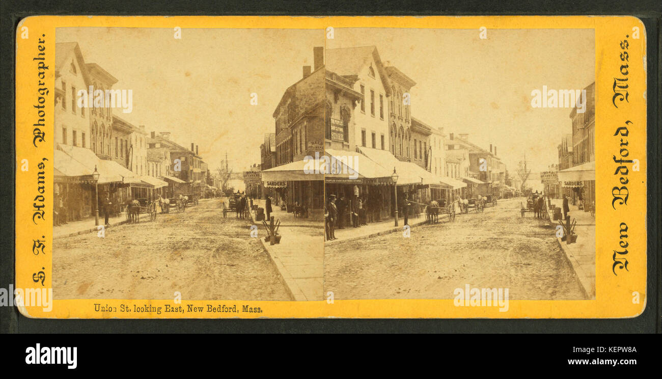 Union St., looking east, New Bedford, Mass, by Adams, S. F., 1844 1876 Stoc...