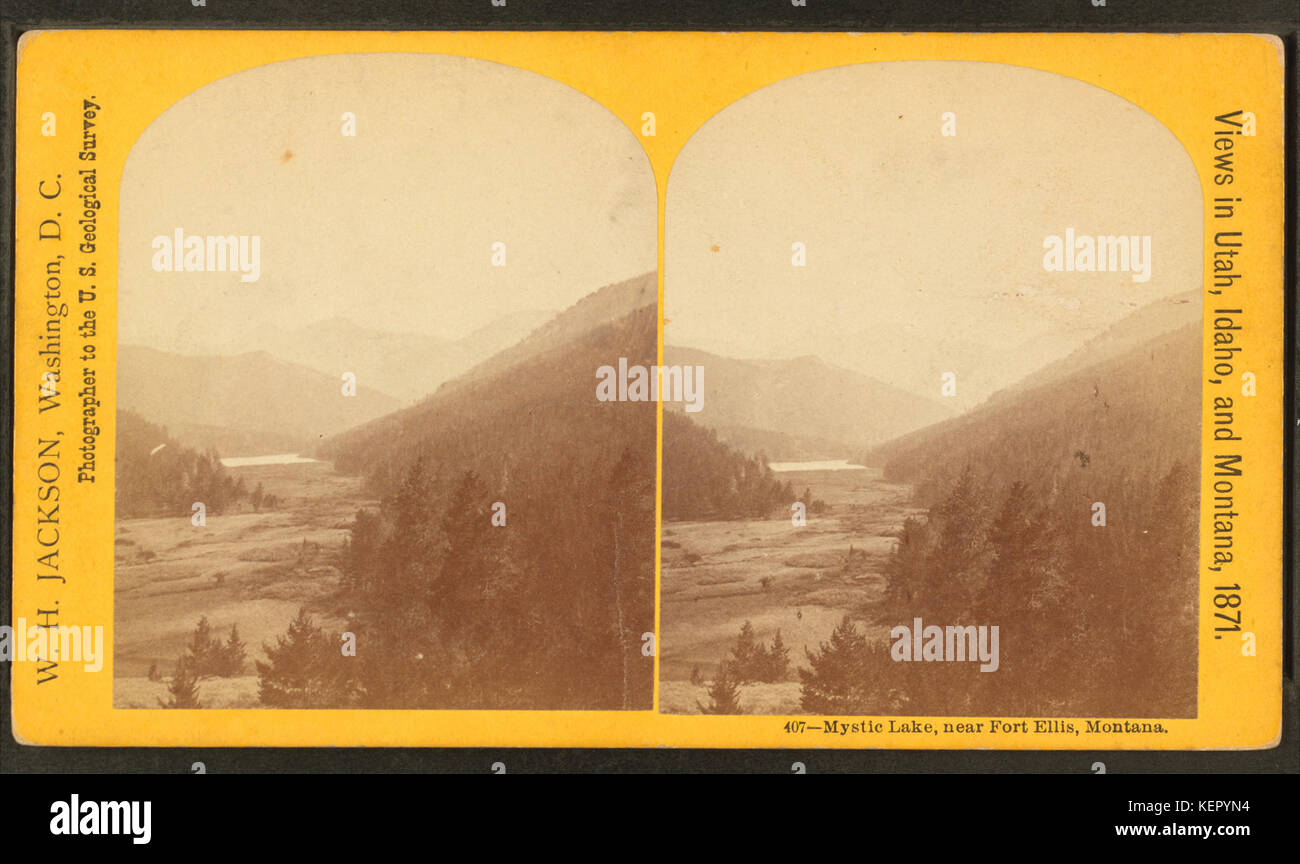 Mystic Lake, near Fort Ellis, Montana, by Jackson, William Henry, 1843 1942 Stock Photo Alamy