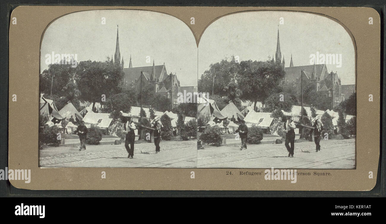 Refugees Square Refugees' camp in Jefferson Square, from Robert N. Dennis collection of ...