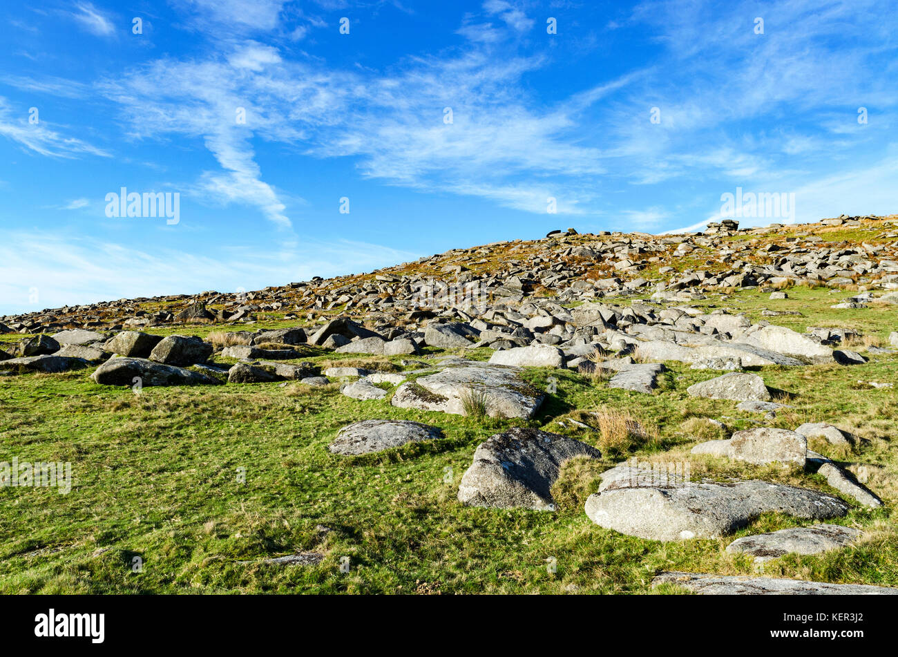 the wild and rugged bodmin moor in cornwall, england, britain, uk. Stock Photo