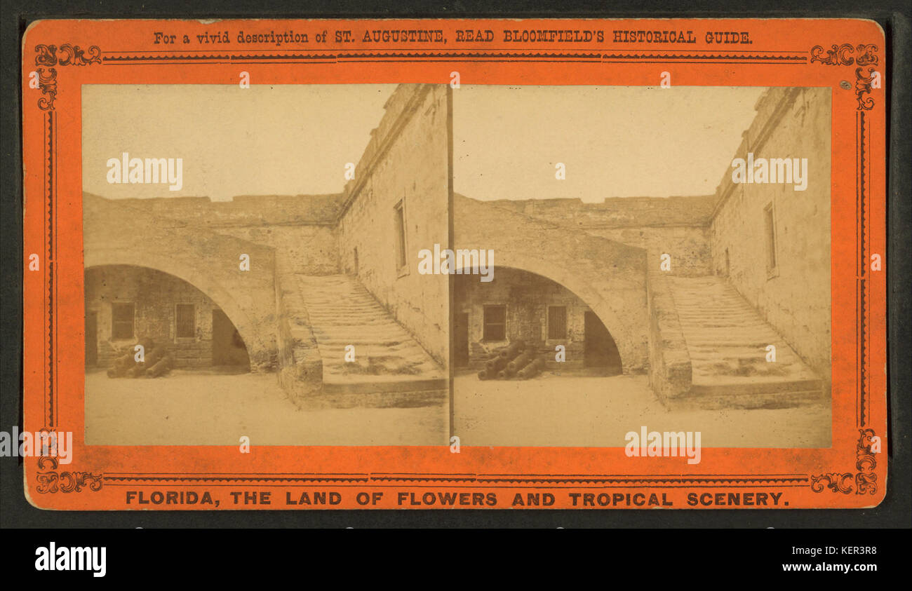 Stairway in the Old Spanish Fort, at St. Augustine, Florida, from