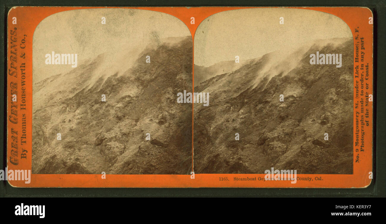 Steamboat Geysers, Sonoma County, Cal, by Thomas Houseworth & Co Stock