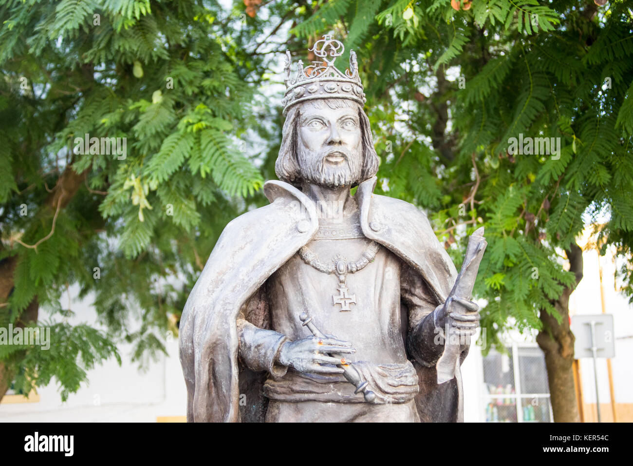 Statue of King D Manuel I, Elvas,, Alentejo, Portugal Stock Photo
