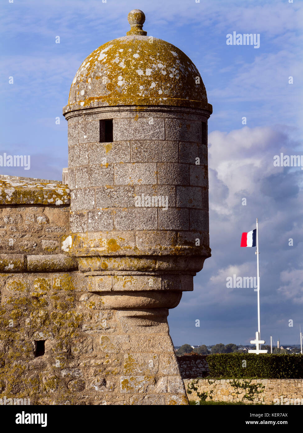 FORT Grand Entrance to La Citadelle / Citadel a coastal historic star-shaped fort, built in 1591 in Port-Louis, Lorient, Brittany France Stock Photo