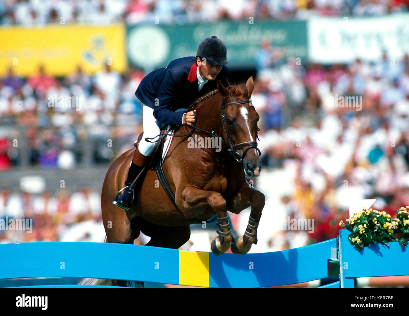 World Equestrian Games, Stockholm, 1990 Eric Navet (FRA) riding