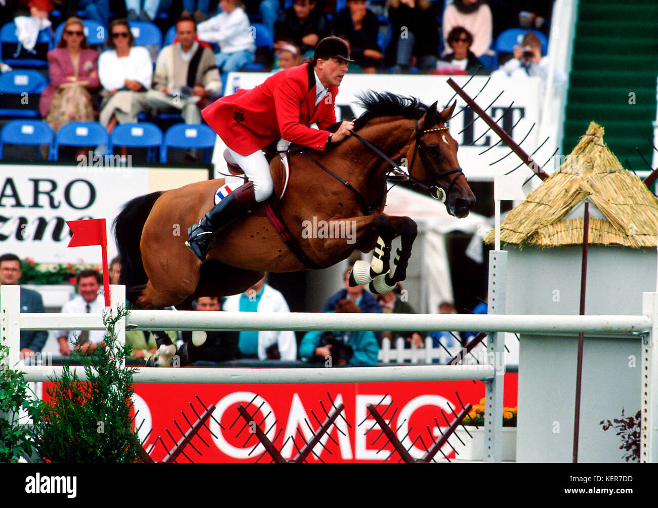 European Showjumping Chamionships, La Baule, 1991, Piet Raymakers (NED) riding Ratina Z Stock Photo