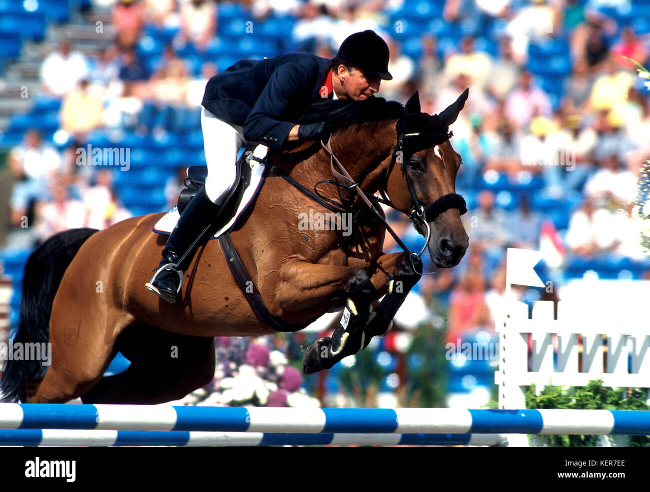 World Equestrian Games, The Hague, 1994, Final exchange of horses, Michel Robert (FRA) riding Almox Ratina Z Stock Photo