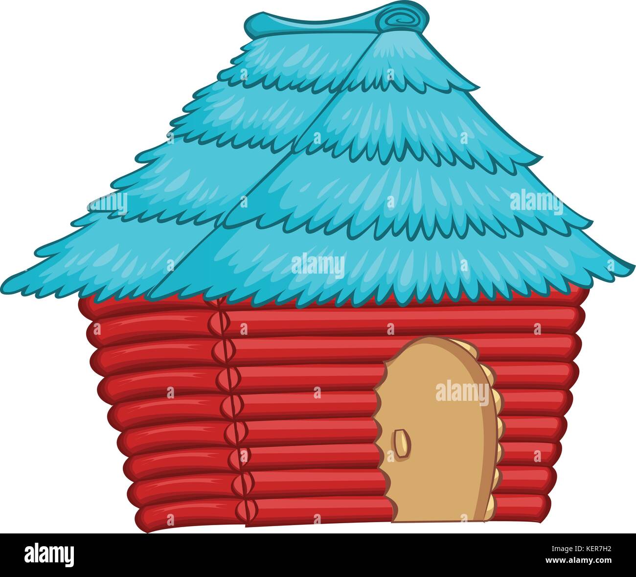 Illustration of a colourful native house on a white background Stock Vector