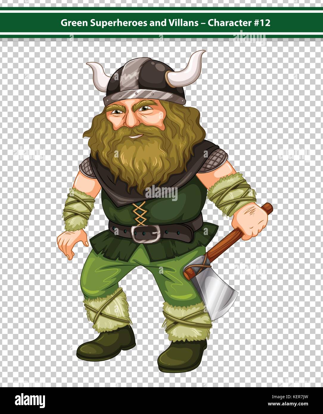 Illustration of a male viking warrior with axe Stock Vector