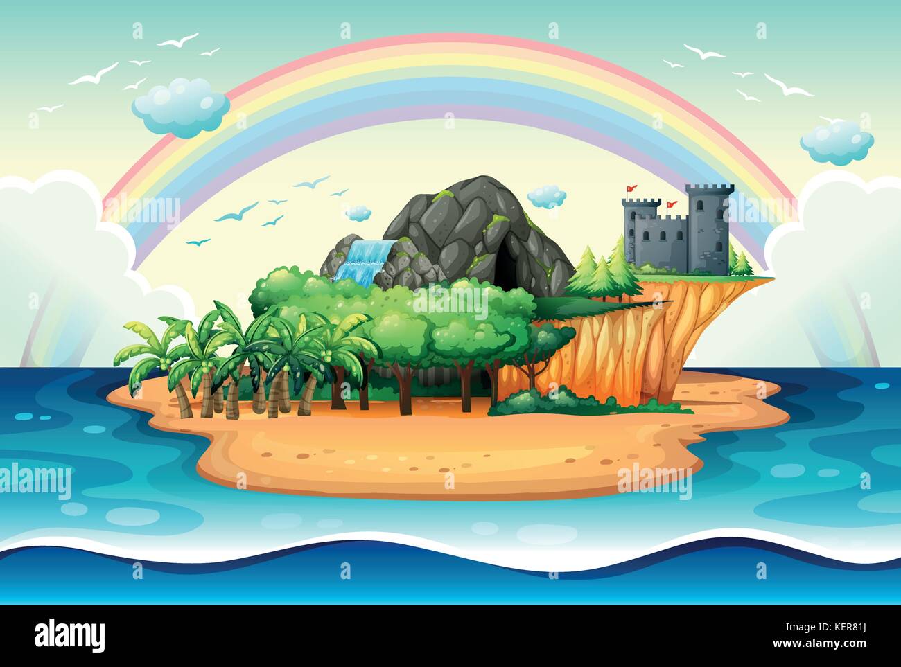 Illustration of a desert island Stock Vector Image & Art Alamy