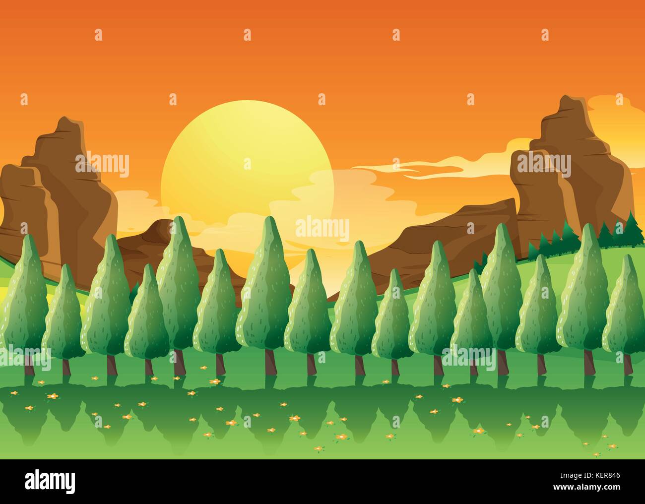 Illustration of the pine trees Stock Vector Image & Art - Alamy