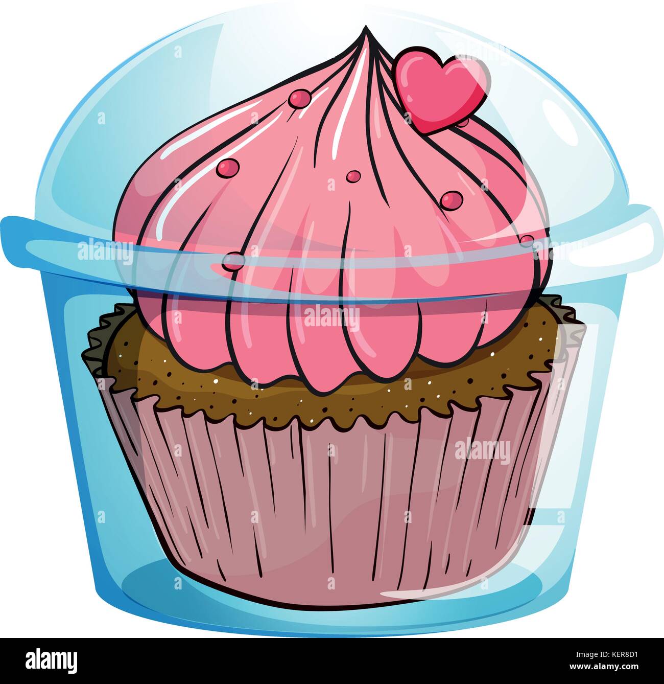 Illustration of a cupcake in plastic container Stock Vector Image & Art ...