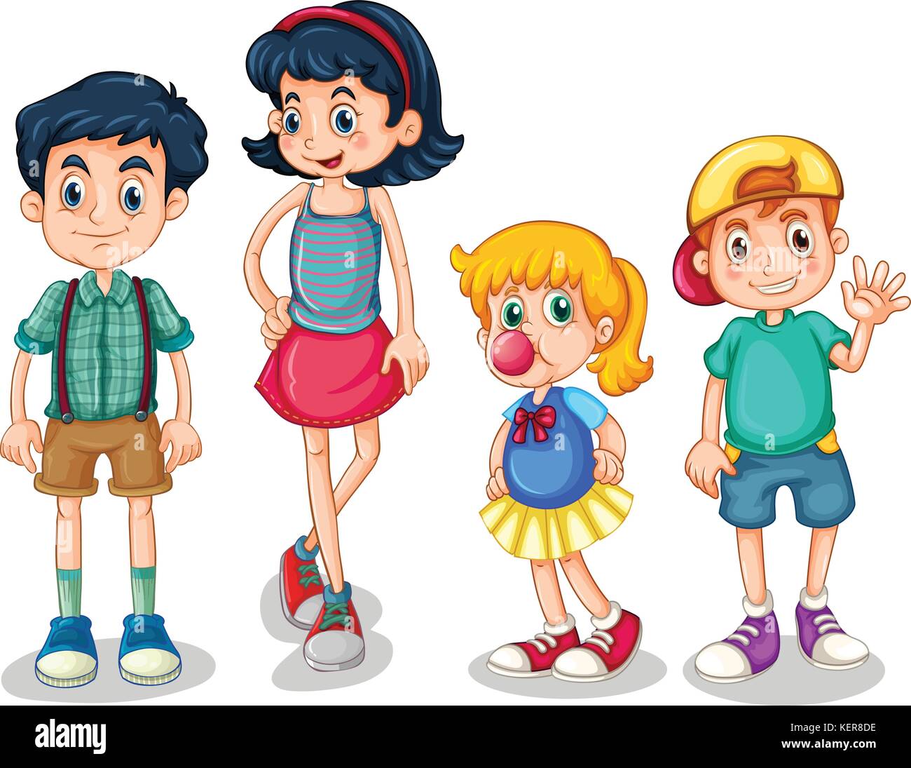 Illustration of the four siblings on a white background Stock Vector Image  & Art - Alamy