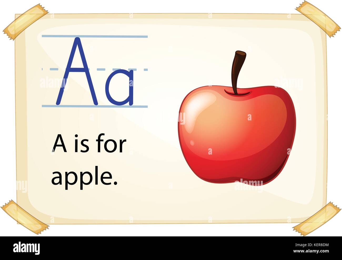 A Letter A For Apple On A White Background Stock Vector Image Art Alamy