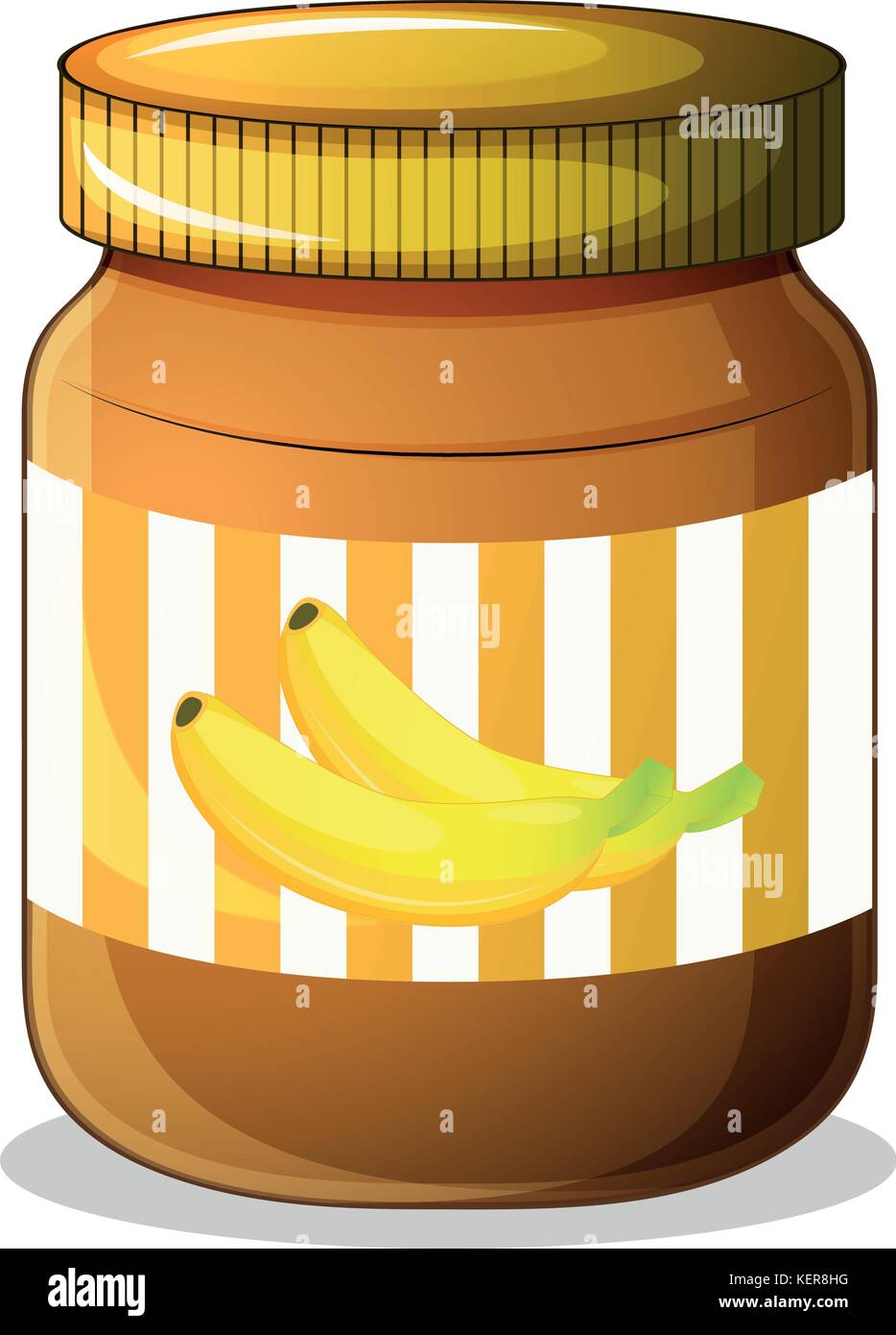 Illustration of a banana jam on a white background Stock Vector