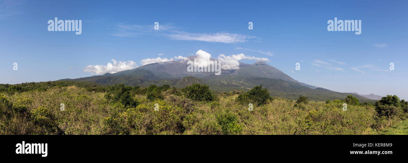 Mount Meru panoramic, Arusha National Park, Tanzania Stock Photo Alamy