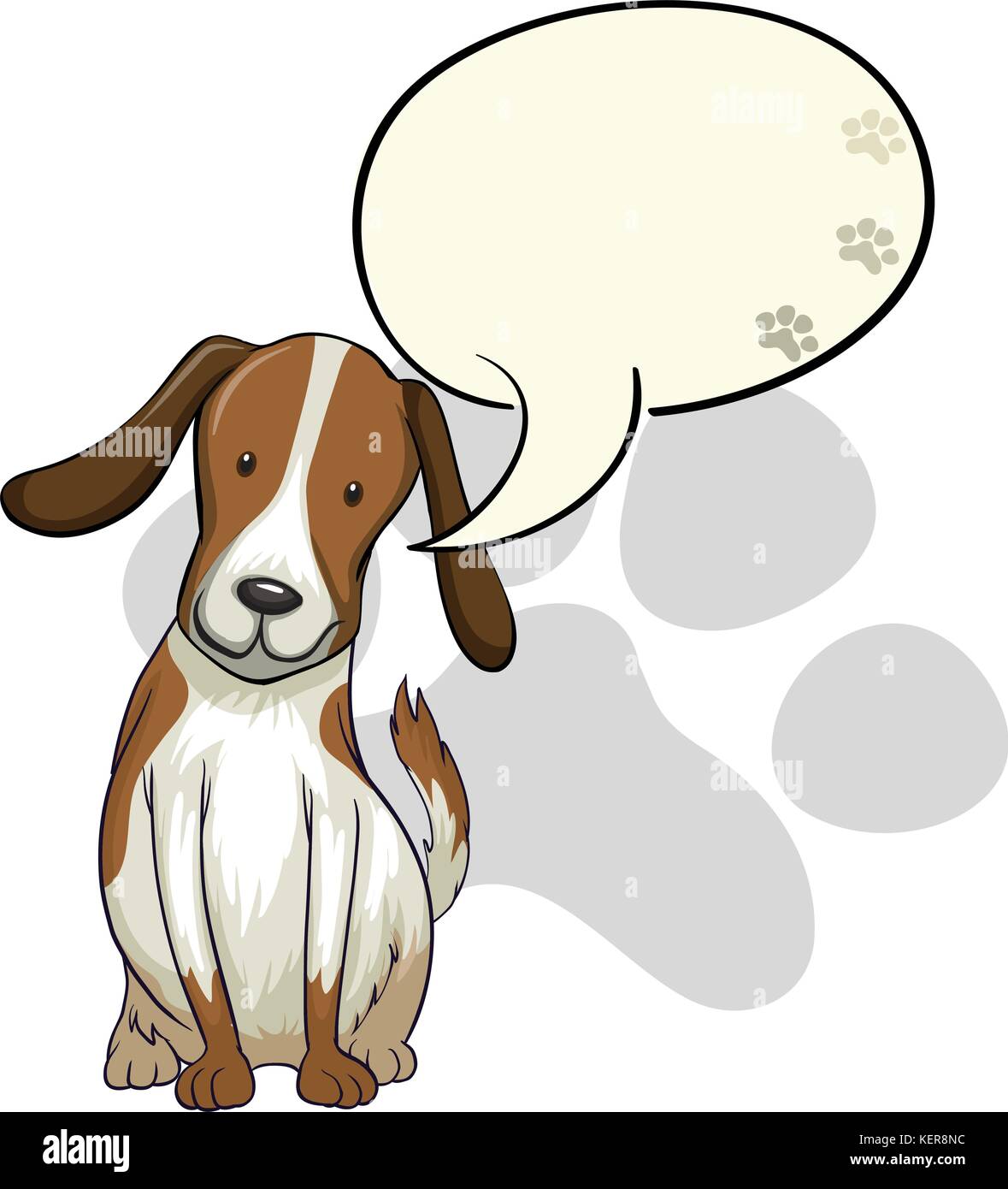Illustration of a dog thinking on a white background Stock Vector