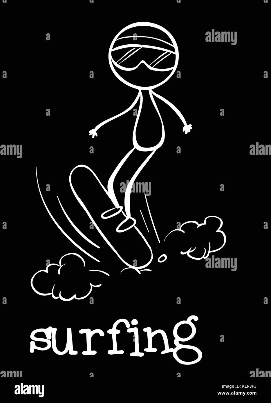 Boy surf cartoon illustration Black and White Stock Photos & Images - Alamy