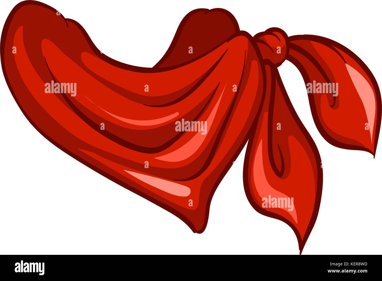 Illustration of a red scarf on a white background Stock Vector