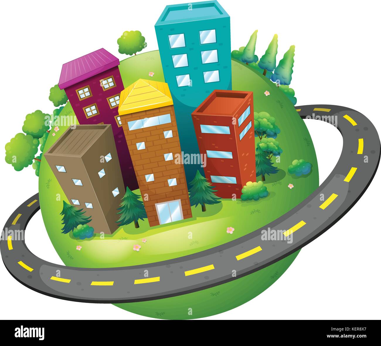 Illustration of buildings in a city Stock Vector Image & Art - Alamy