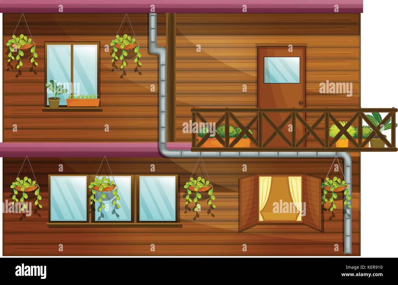 Illustration of a wooden house Stock Vector Image & Art - Alamy