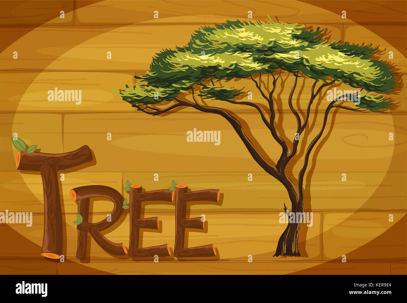 Illustration of a wooden frame with a tree Stock Vector Image & Art - Alamy